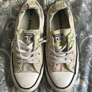 Converse Green and White Canvas Sneakers